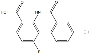 4-fluoro-2-[(3-hydroxybenzoyl)amino]benzoic acid Struktur