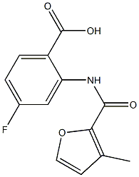4-fluoro-2-[(3-methyl-2-furoyl)amino]benzoic acid 化学構造式
