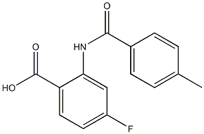 4-fluoro-2-[(4-methylbenzene)amido]benzoic acid Struktur