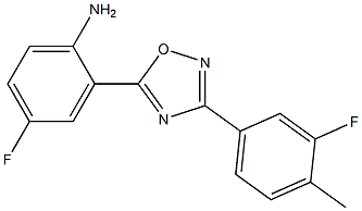 4-fluoro-2-[3-(3-fluoro-4-methylphenyl)-1,2,4-oxadiazol-5-yl]aniline Struktur