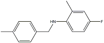 4-fluoro-2-methyl-N-[(4-methylphenyl)methyl]aniline Structure