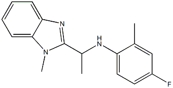 4-fluoro-2-methyl-N-[1-(1-methyl-1H-1,3-benzodiazol-2-yl)ethyl]aniline Struktur