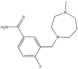 4-fluoro-3-[(4-methyl-1,4-diazepan-1-yl)methyl]benzene-1-carbothioamide Struktur
