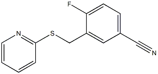 4-fluoro-3-[(pyridin-2-ylsulfanyl)methyl]benzonitrile 化学構造式