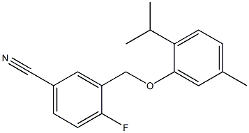 4-fluoro-3-[5-methyl-2-(propan-2-yl)phenoxymethyl]benzonitrile 结构式