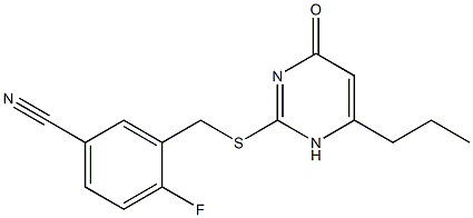  4-fluoro-3-{[(4-oxo-6-propyl-1,4-dihydropyrimidin-2-yl)sulfanyl]methyl}benzonitrile