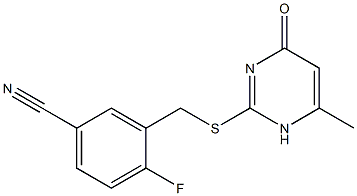 4-fluoro-3-{[(6-methyl-4-oxo-1,4-dihydropyrimidin-2-yl)sulfanyl]methyl}benzonitrile