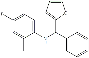 4-fluoro-N-[furan-2-yl(phenyl)methyl]-2-methylaniline 化学構造式