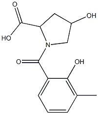4-hydroxy-1-(2-hydroxy-3-methylbenzoyl)pyrrolidine-2-carboxylic acid Structure