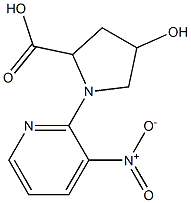 4-hydroxy-1-(3-nitropyridin-2-yl)pyrrolidine-2-carboxylic acid Structure