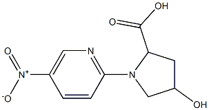 4-hydroxy-1-(5-nitropyridin-2-yl)pyrrolidine-2-carboxylic acid,,结构式