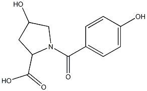 4-hydroxy-1-[(4-hydroxyphenyl)carbonyl]pyrrolidine-2-carboxylic acid Structure
