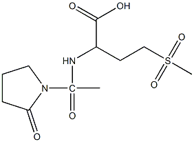 4-methanesulfonyl-2-[1-(2-oxopyrrolidin-1-yl)acetamido]butanoic acid 化学構造式