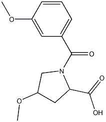 4-methoxy-1-(3-methoxybenzoyl)pyrrolidine-2-carboxylic acid Struktur