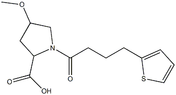 4-methoxy-1-(4-thien-2-ylbutanoyl)pyrrolidine-2-carboxylic acid,,结构式