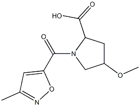 4-methoxy-1-[(3-methyl-1,2-oxazol-5-yl)carbonyl]pyrrolidine-2-carboxylic acid,,结构式