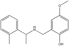 4-methoxy-2-({[1-(2-methylphenyl)ethyl]amino}methyl)phenol Structure