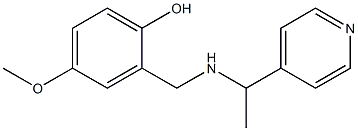 4-methoxy-2-({[1-(pyridin-4-yl)ethyl]amino}methyl)phenol,,结构式