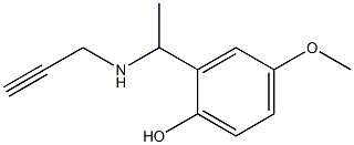 4-methoxy-2-[1-(prop-2-yn-1-ylamino)ethyl]phenol,,结构式