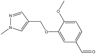 4-methoxy-3-[(1-methyl-1H-pyrazol-4-yl)methoxy]benzaldehyde Struktur