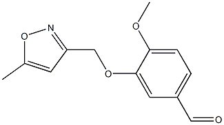 4-methoxy-3-[(5-methyl-1,2-oxazol-3-yl)methoxy]benzaldehyde Struktur