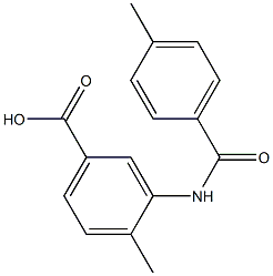 4-methyl-3-[(4-methylbenzoyl)amino]benzoic acid,,结构式
