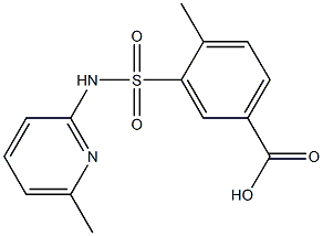 4-methyl-3-[(6-methylpyridin-2-yl)sulfamoyl]benzoic acid Struktur