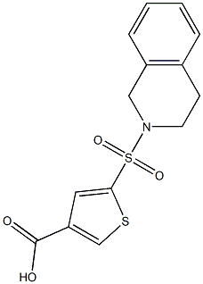 5-(1,2,3,4-tetrahydroisoquinoline-2-sulfonyl)thiophene-3-carboxylic acid,,结构式
