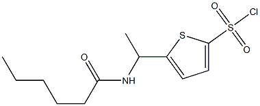5-(1-hexanamidoethyl)thiophene-2-sulfonyl chloride Structure