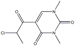 5-(2-chloropropanoyl)-1,3-dimethyl-1,2,3,4-tetrahydropyrimidine-2,4-dione Struktur