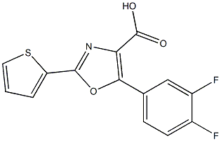 5-(3,4-difluorophenyl)-2-(thiophen-2-yl)-1,3-oxazole-4-carboxylic acid Struktur