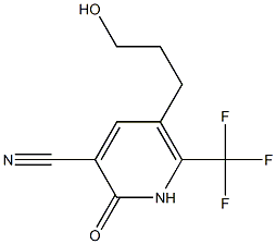 5-(3-hydroxypropyl)-2-oxo-6-(trifluoromethyl)-1,2-dihydropyridine-3-carbonitrile 结构式