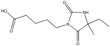 5-(4-ethyl-4-methyl-2,5-dioxoimidazolidin-1-yl)pentanoic acid Structure