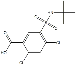 5-(tert-butylsulfamoyl)-2,4-dichlorobenzoic acid Struktur