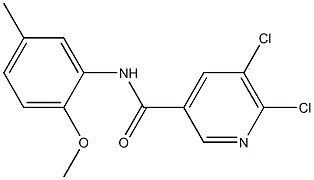 5,6-dichloro-N-(2-methoxy-5-methylphenyl)pyridine-3-carboxamide,,结构式