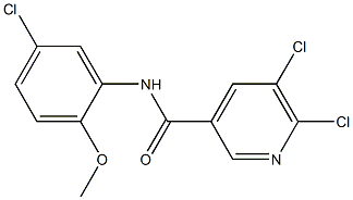 5,6-dichloro-N-(5-chloro-2-methoxyphenyl)pyridine-3-carboxamide,,结构式