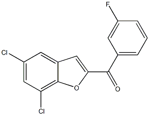 5,7-dichloro-2-[(3-fluorophenyl)carbonyl]-1-benzofuran Structure