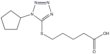 5-[(1-cyclopentyl-1H-1,2,3,4-tetrazol-5-yl)sulfanyl]pentanoic acid,,结构式