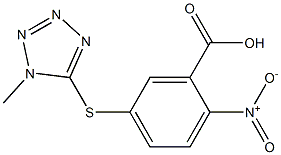 5-[(1-methyl-1H-1,2,3,4-tetrazol-5-yl)sulfanyl]-2-nitrobenzoic acid Struktur