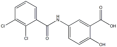 5-[(2,3-dichlorobenzene)amido]-2-hydroxybenzoic acid 化学構造式