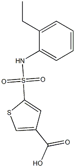 5-[(2-ethylphenyl)sulfamoyl]thiophene-3-carboxylic acid Struktur