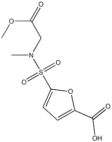 5-[(2-methoxy-2-oxoethyl)(methyl)sulfamoyl]furan-2-carboxylic acid 化学構造式