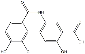 5-[(3-chloro-4-hydroxybenzene)amido]-2-hydroxybenzoic acid,,结构式