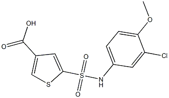 5-[(3-chloro-4-methoxyphenyl)sulfamoyl]thiophene-3-carboxylic acid Struktur