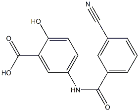 5-[(3-cyanobenzene)amido]-2-hydroxybenzoic acid Structure