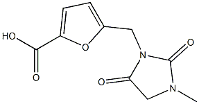 5-[(3-methyl-2,5-dioxoimidazolidin-1-yl)methyl]furan-2-carboxylic acid Struktur