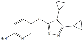 5-[(4,5-dicyclopropyl-4H-1,2,4-triazol-3-yl)sulfanyl]pyridin-2-amine,,结构式