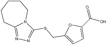 5-[(6,7,8,9-tetrahydro-5H-[1,2,4]triazolo[4,3-a]azepin-3-ylthio)methyl]-2-furoic acid 化学構造式