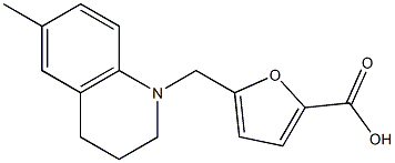 5-[(6-methyl-1,2,3,4-tetrahydroquinolin-1-yl)methyl]furan-2-carboxylic acid 结构式