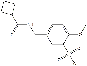 5-[(cyclobutylformamido)methyl]-2-methoxybenzene-1-sulfonyl chloride 化学構造式